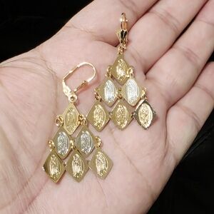 Chic Gold and Silver Leaf Earrings